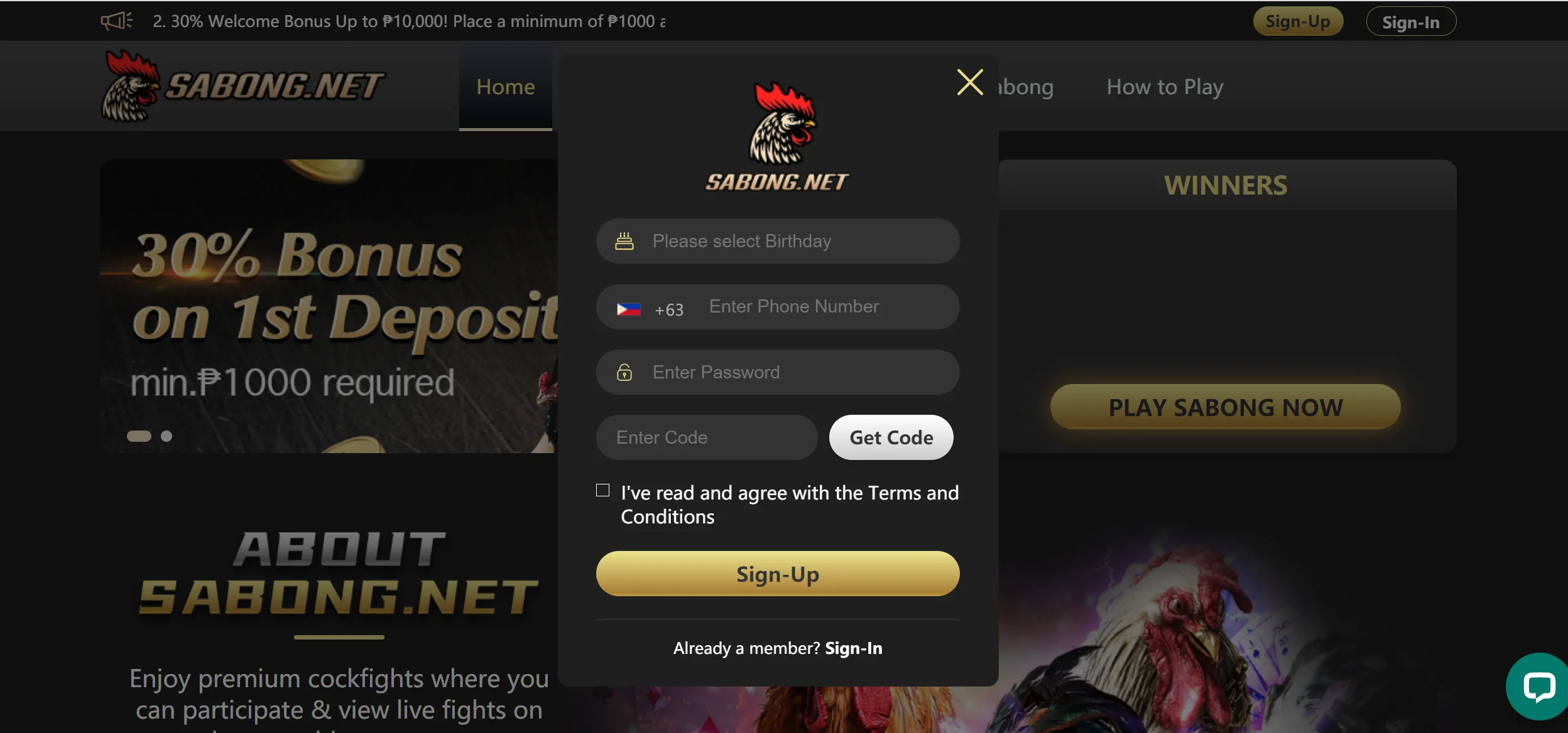 Log-in Online Sabong